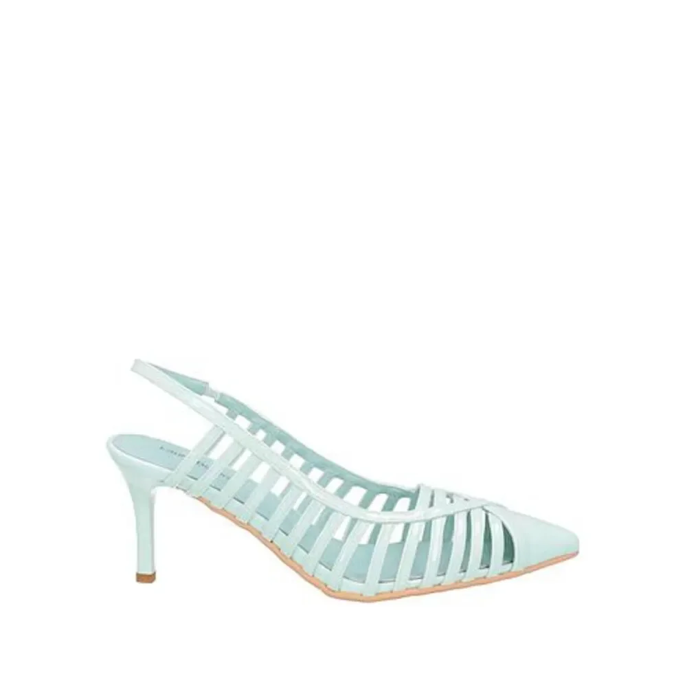 Elegant Sky Blue Strappy Slingback Heels Pointed Toe